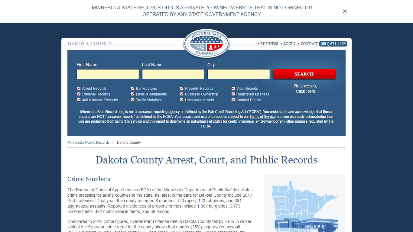 Dakota County Arrest, Court, and Public Records