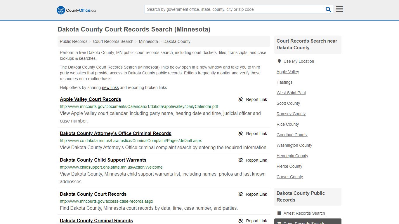 Dakota County Court Records Search (Minnesota) - County Office